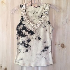Tank top with beading